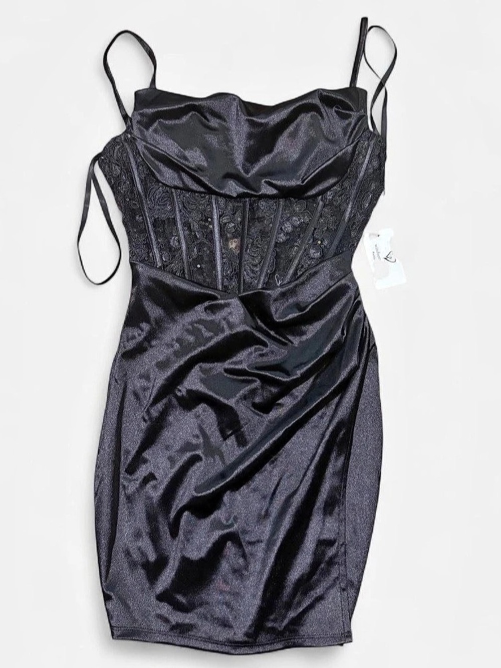 Windsor Lace Corset Mini Dress in Black Size XS NWT